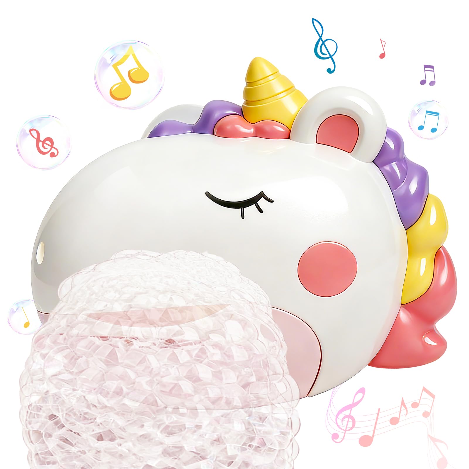 JoiTale Baby Bath Toys, Unicorn Rechargeable Bath Bubble Machine with 12 Music, Automatic Bubble Maker for Toddlers Kids, Bath Shower Water Toys, Unicorn Gifts for Girls 1 2 3 4 Year Olds