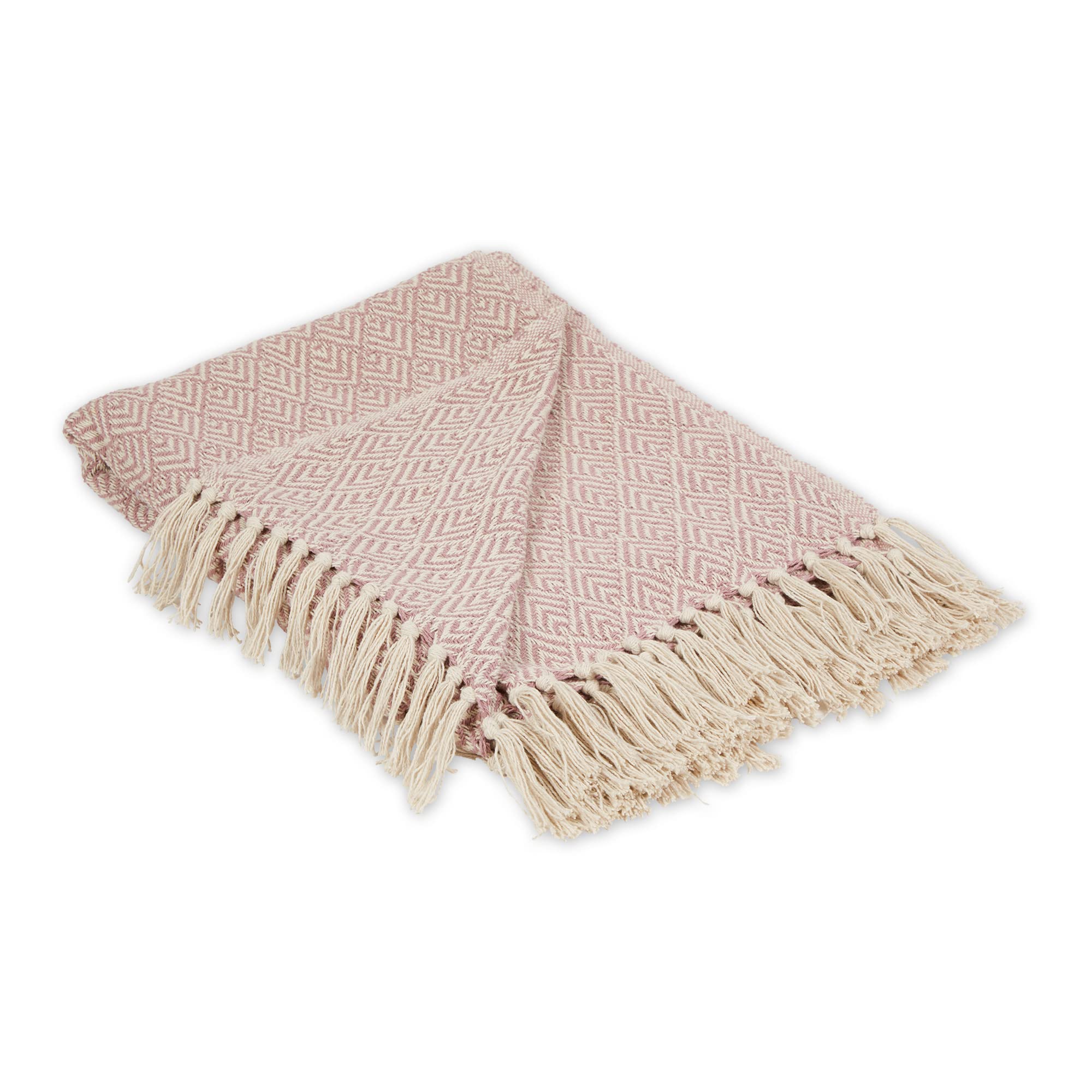 DII Diamond Throw Collection Cotton Woven, 50x60, Pale Mauve