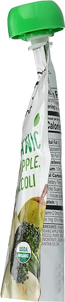AMAZON BRAND – MAMA BEAR ORGANIC BABY FOOD POUCH, STAGE 2, PEAR APPLE BROCCOLI, 4 OUNCE (PACK OF 1)