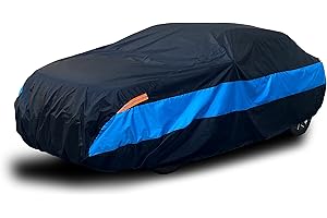 MORNYRAY Outdoor Car Cover All Weather Waterproof Windproof Snowproof UV Protection Full car Cover, Universal Fit for Sedan (Bule, Fit Sedan Length 154-163 inch)