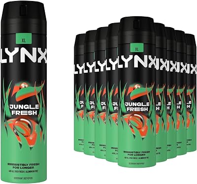 Lynx Jungle Fresh Body Spray Deodorant Men 48H 200ml Pack of 12