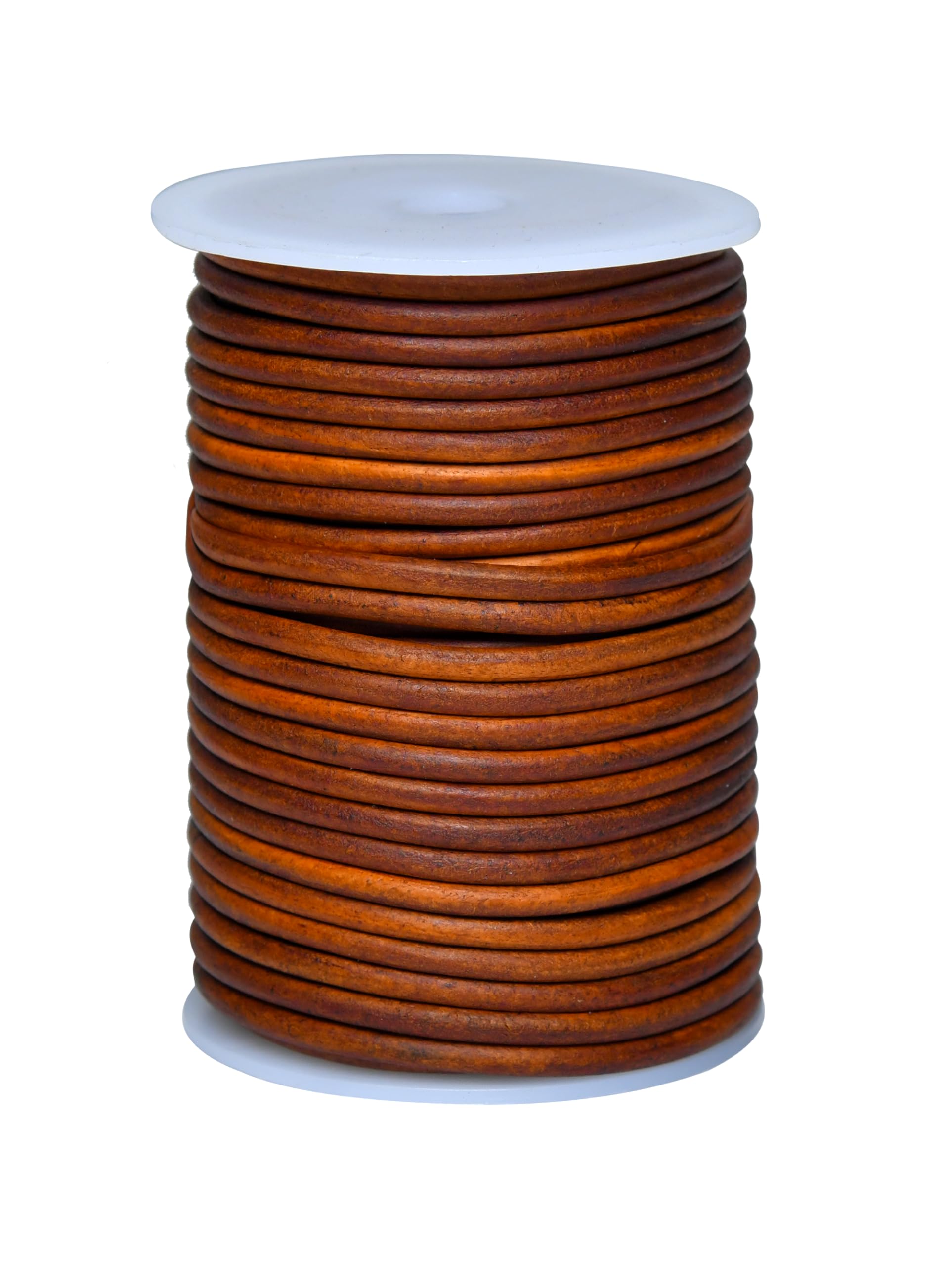 Cords Essentials Round Leather String Cord 4mm Distressed Tan 10 Meters