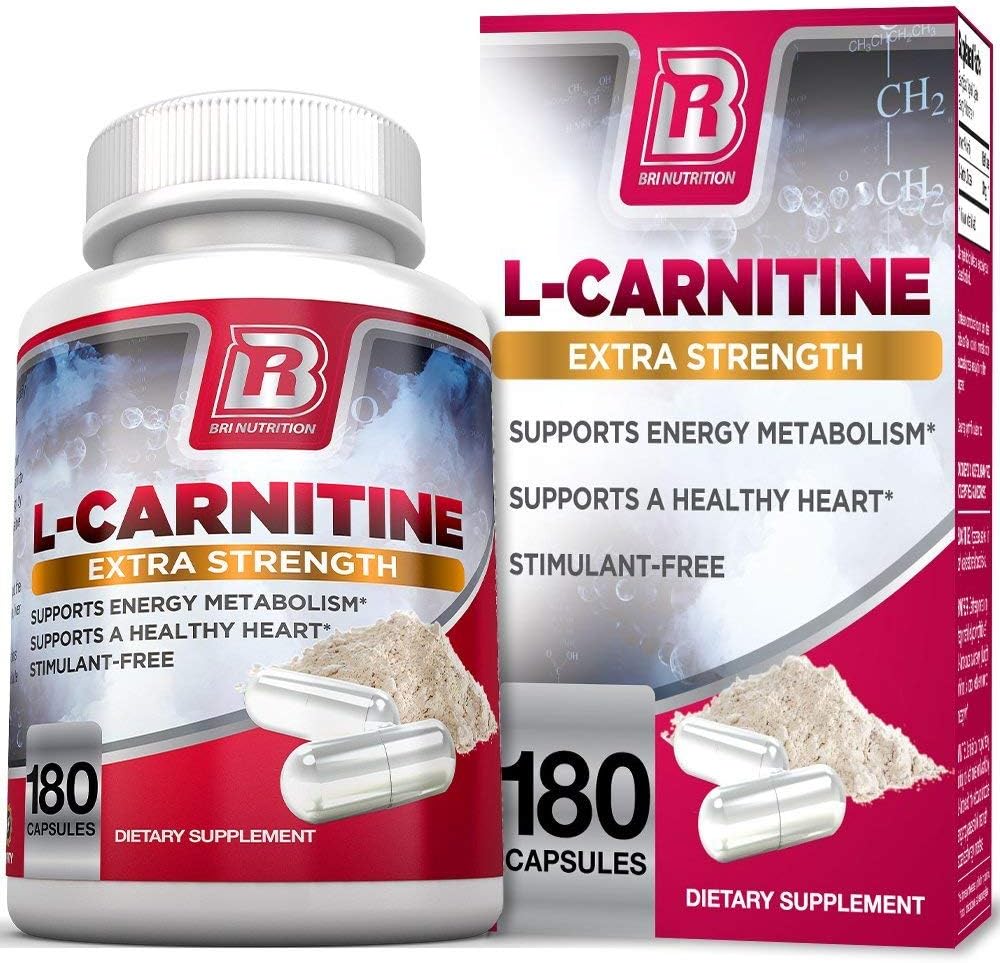 BRI L-Carnitine - 1000mg Premium Quality Carnitine Amino Acid Supports Athletic Performance, Stamina and Heart Health; Stimulant Free Vegetable Cellulose Capsules (180 Count): Health & Personal Care