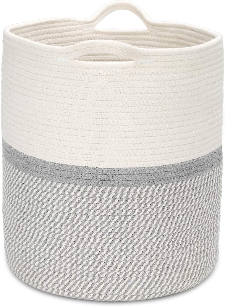 Gewebter Baumwollseilkorb, großer Spielzeug-Aufbewahrungskorb