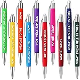 Harloon 10 Pcs Funny Pens for Coworkers Snarky Office Ballpoint Pens with Sayings Black Ink for Women Men Coworkers Office Gifts(Multicolor,Swear)