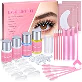 Lash Lift Kit, Eyelash Perm Kit with Glue Balm, Perm, Fixation, Nutrition, Silicone Pads for Lash Curling, Professional Lash Perm Set for Natural Long-Lasting Curl, Home Eyelash Lifting Kit for Women