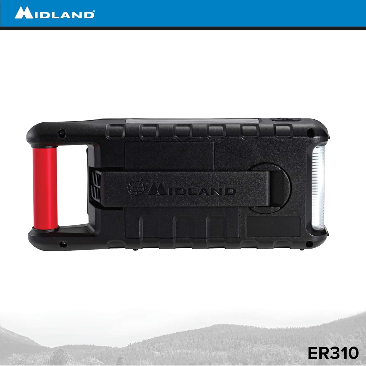 Midland - ER310, Emergency Crank Weather AM/FM Radio - Multiple Power Sources, SOS Emergency Flashlight, Ultrasonic Dog Whistle, NOAA Weather Scan + Alert (Red/Black): Home Audio & Theater