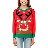 XiaoMoSha Unisex Ugly Sweater Christmas Women Men Holiday Knit Pullover Matching Ugly Christmas Sweater for Men Women Kids Red Large