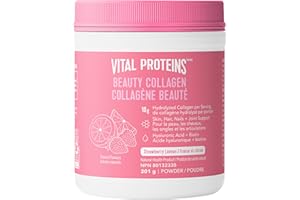VITAL PROTEINS Beauty Collagen Peptides Strawberry Lemon Powder, Supports Hair, Skin & Nails With Hyaluronic Acid, Biotin & V