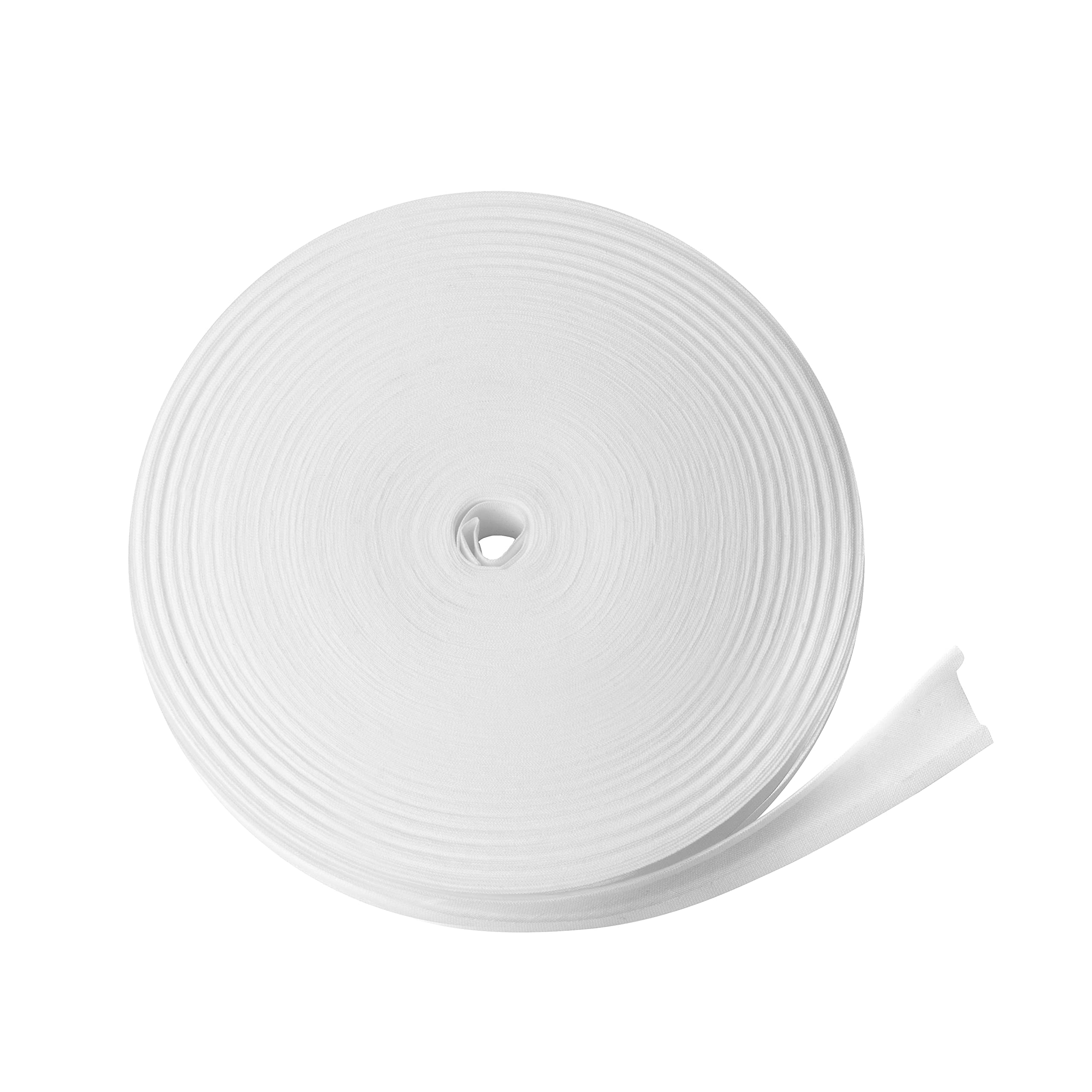 Realm Bias Binding Tape, Cotton, Black & White, 1 Inch / 25mm - 5 Metres (White - 5m)