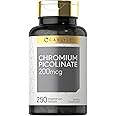 Carlyle Chromium Picolinate 200mcg | 250 Vegetarian Tablets | High Absorption | Non-GMO, Gluten Free Supplement