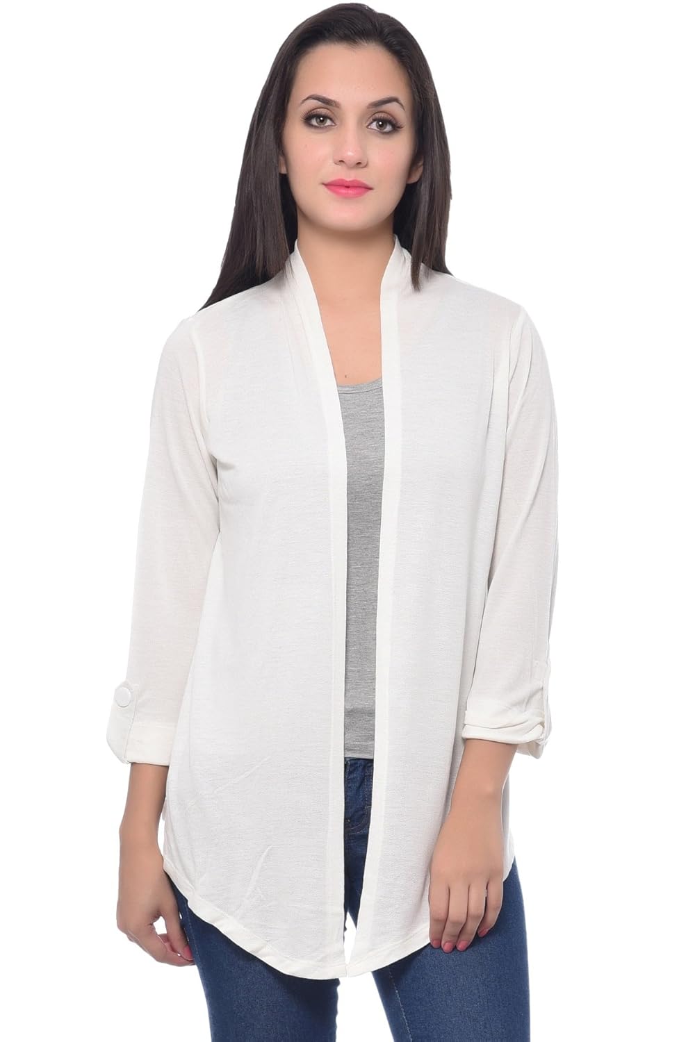 frenchtrendz ivory viscose crepe shrug for women