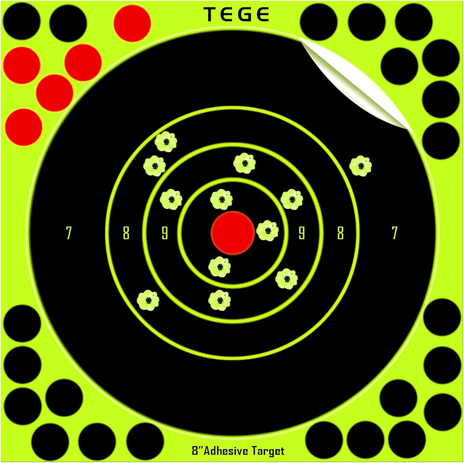 TEGE 30 & 60 & 100 Pack Shooting Targets 8×8 inch Adhesive Shooting Targets Reactive Self Stick Splatter Paper - Gun - Rifle - Pistol - Airsoft - BB Gun - Pellet Gun - Air Rifle : Sports & Outdoors