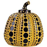 LGYKUMEG Gold Pumpkins Decoration Yayoi Kusama Dots Art Statue Little Pumpkins Modern Sculpture Decoration Home Decor Office Art Wedding Statue,Black and Yellow