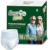 Super Adult, Premium Unisex Protective Underwear, Disposable Overnight Incontinence Briefs for Women & Men, Leak-Proof Protection, Maximum Absorbency, 24 Count (X-Large)