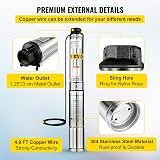KITGARN 1/2 HP Deep Well Submersible Pump 150ft Head 25GPM 220V Stainless Steel view 6