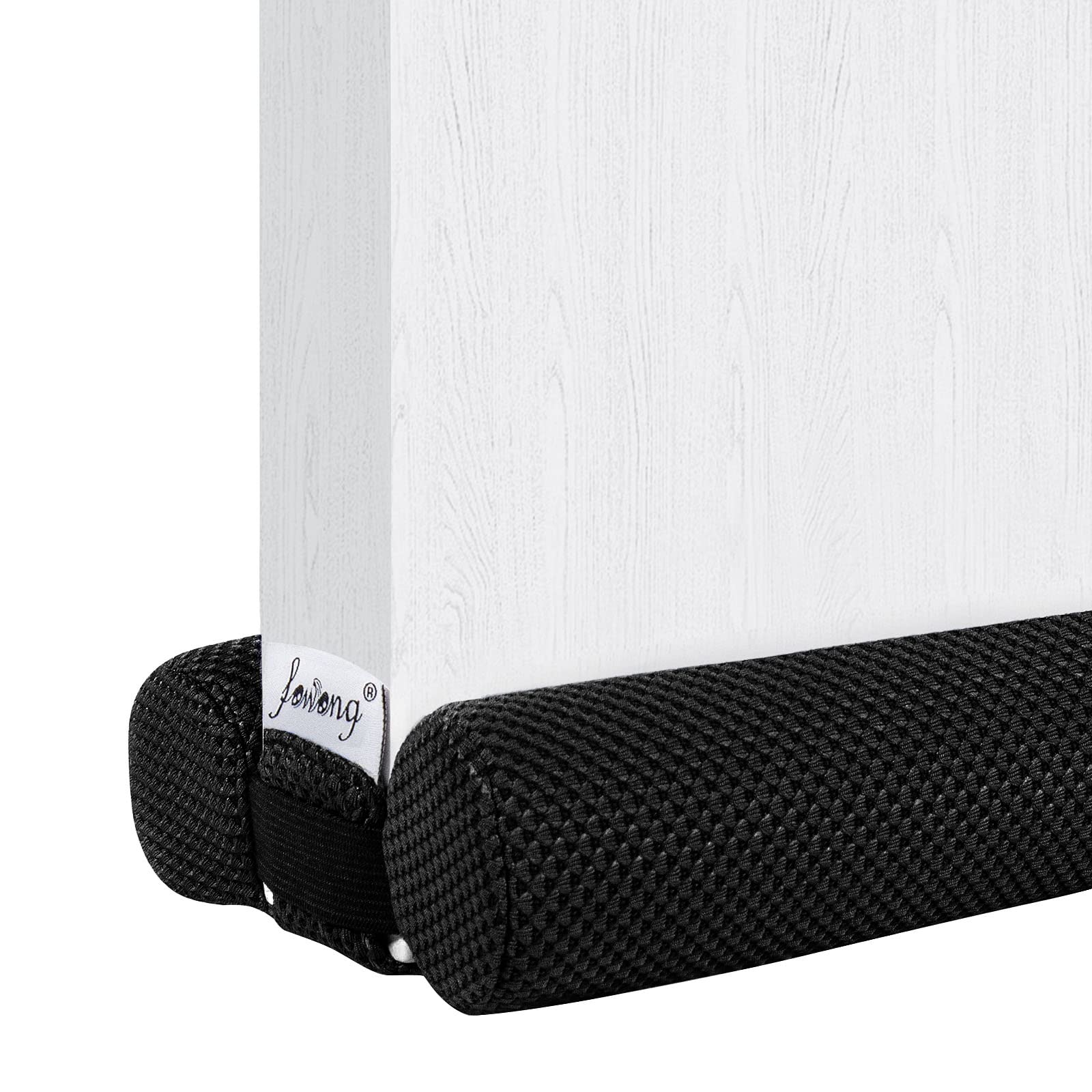 fowong 88cm Draught Stoppers, Draft Excluder for Doors,Blocks Drafts, Light, Noise & Debris, Energy Efficient Under Door Seal - Black