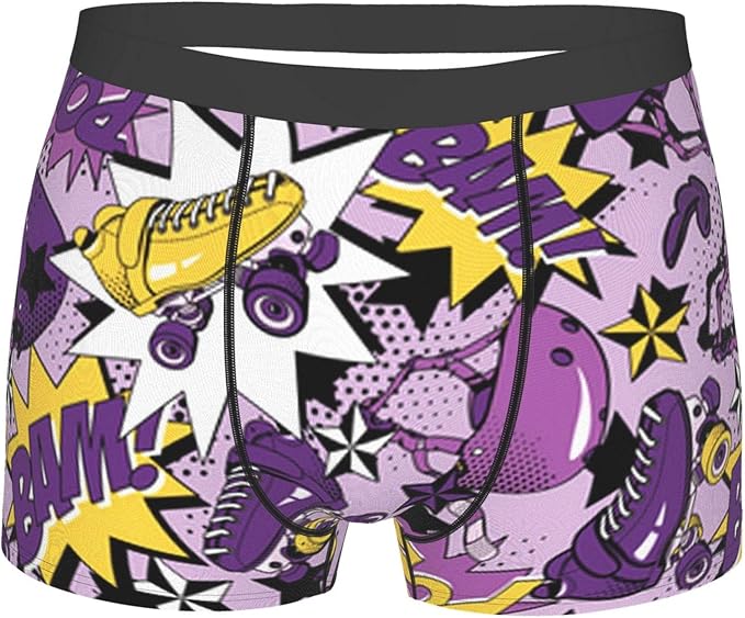 Roller Skate Men'S Boxer Briefs Underwear Breathable Stretch Boxer