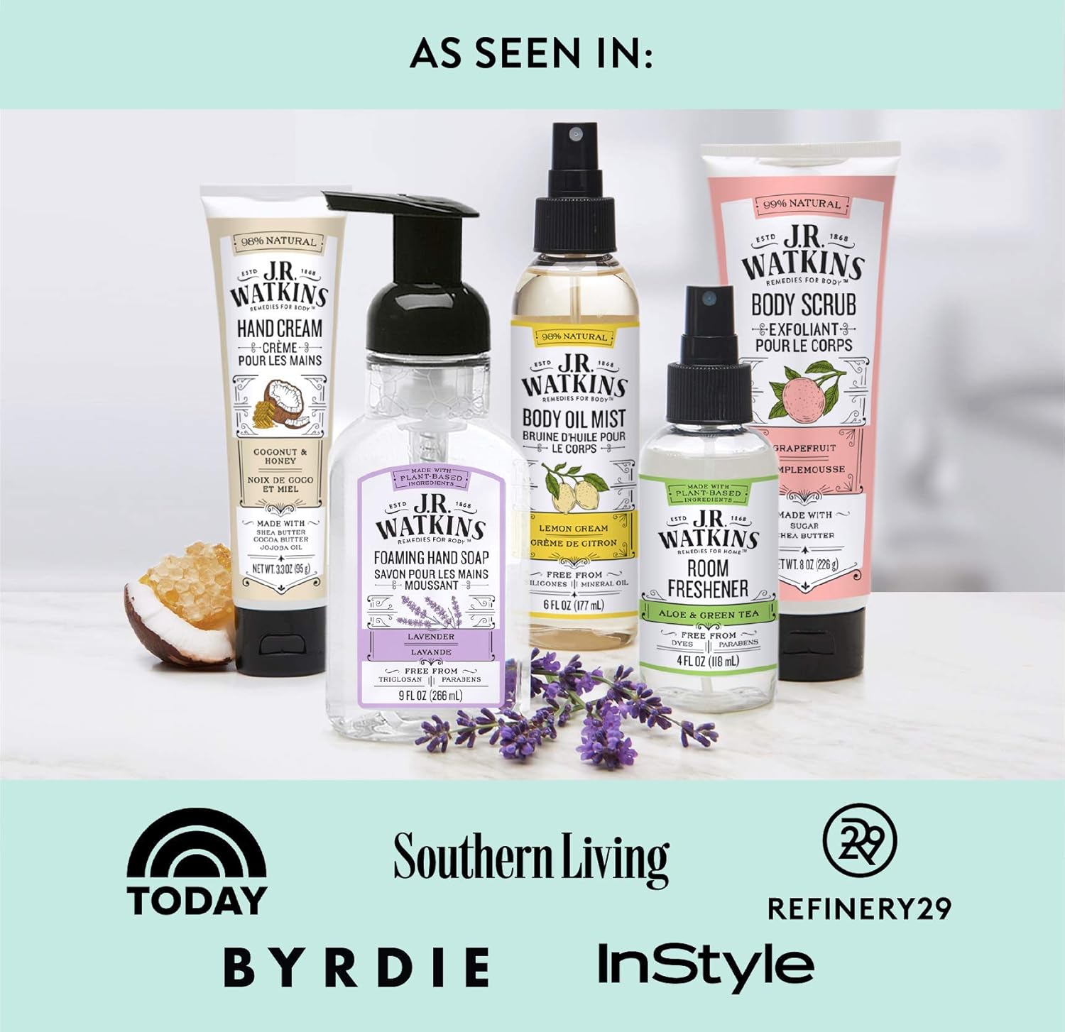 JR Watkins Natural Hydrating Body Oil Mist, Coconut Milk & Honey, Moisturizing Body Oil Spray for Glowing Skin, USA Made and Cruelty Free, 6 fl oz : Body Oil Spray : Beauty