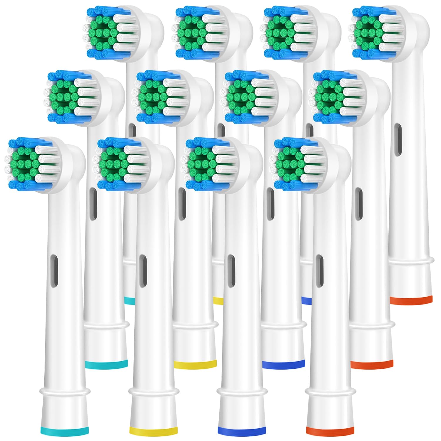 Banavos Toothbrush Head Compatible with Oral B Braun Electric Toothbrushes, Classic Replacement Brush Heads for Professional Care and Vitality Pro Smart Genius, 12 Pack with 4 Hygienic Caps
