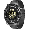 Beeasy Unisex Digital Watch Fashion Sleek Minimalist Mesh Stainless Steel with Alarm Waterproof Chronograph Watches for Men/Women with Auto Date