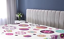 Ambesonne Christmas Fitted Sheet, Colorful Graphic