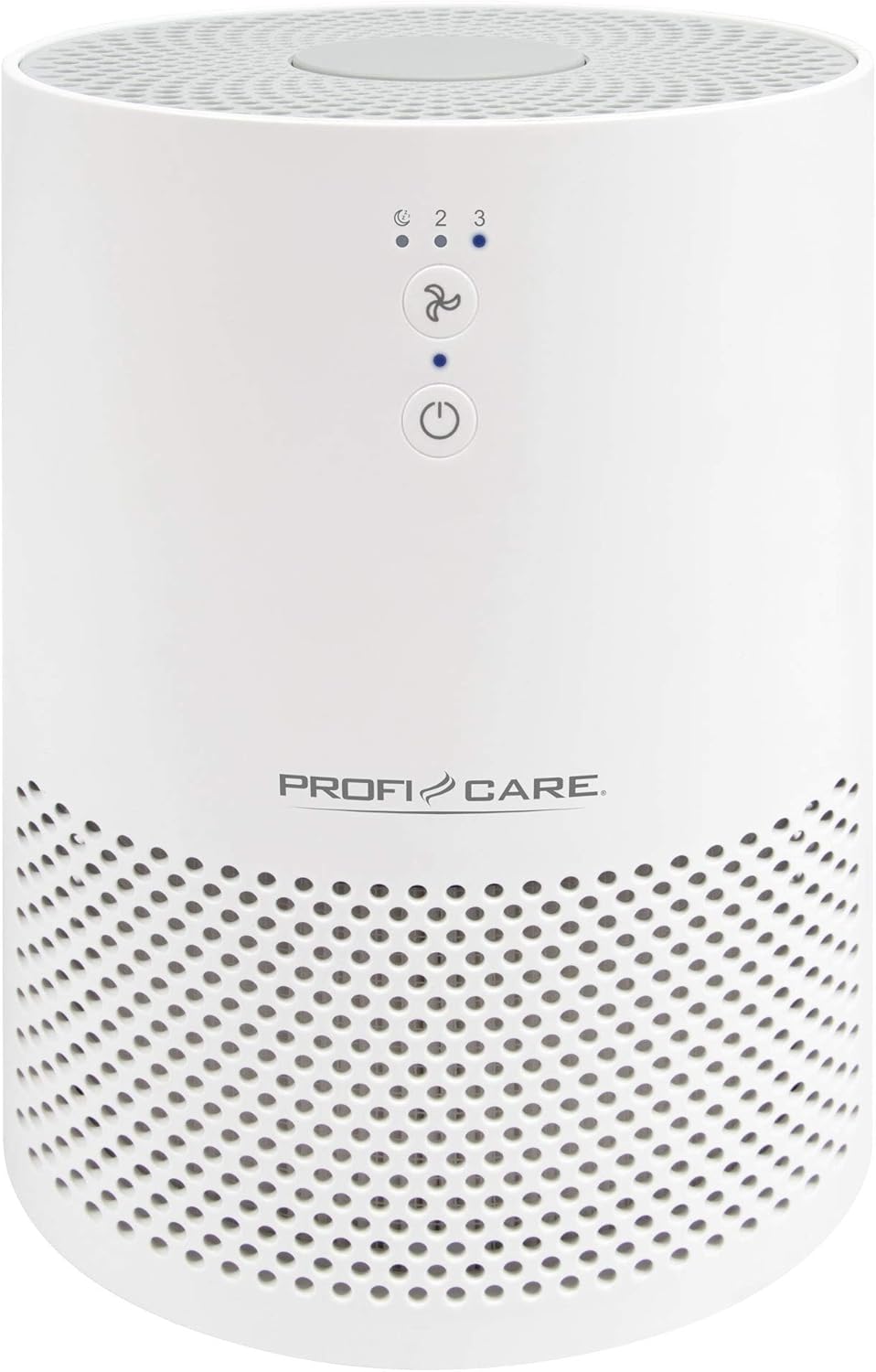 Proficare LR 3075 Purificador de Aire con filtro HEPA, Sistema de 2 Filtros, Sistema Iónico, 3 Niveles Potencia, Silencioso, Hogar hasta 20 m², Iluminación Ambiental, Captura Polvo, Polen, Humo Tabac