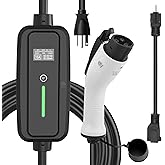 Level 1&2 EV Charger，Max 16Amp 95-240V, Electric Vehicle Portable Charger with 25FT Cable,NEMA 6-20 & NEMA 5-15 Plug,Home EV Charging Station,for J1772 EVs ONLY