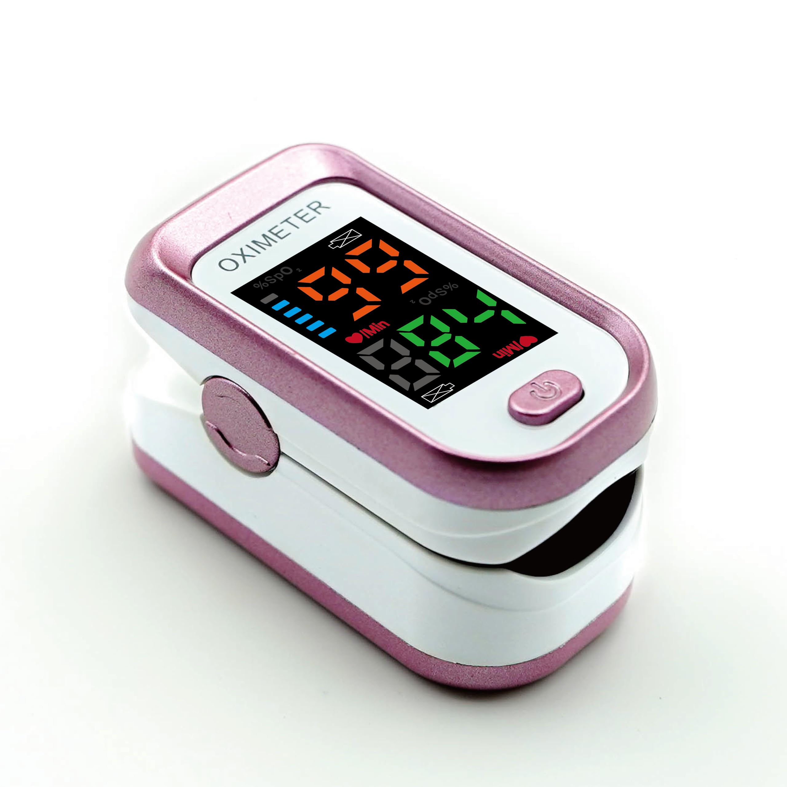 Photo 1 of Pulse Oximeter Fingertip, Pulse Oximeter and Oxygen Monitor with Bright Colored LED Screen, Accurate and Fast SpO2 and Heart Rate Monitor, Pulse Ox with Two Straps