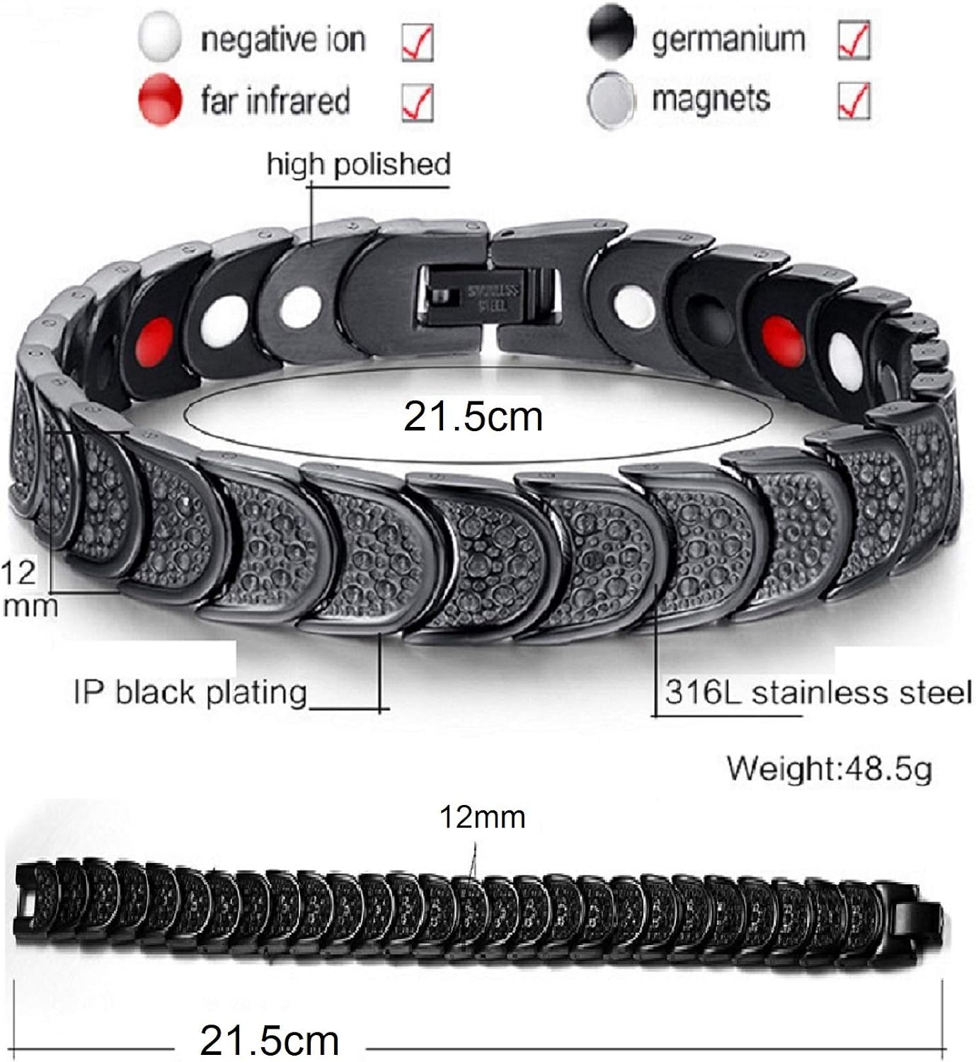 N3 ZELEK Magnetic Bracelet Women Stress Magnetic Bracelet Men Strong Magnet BIO Energy Bracelet Health Magnetic Bracelets Bracelet Women Magnetic Wristband Bangle Men Bangle Women Wristband Women - Image 5
