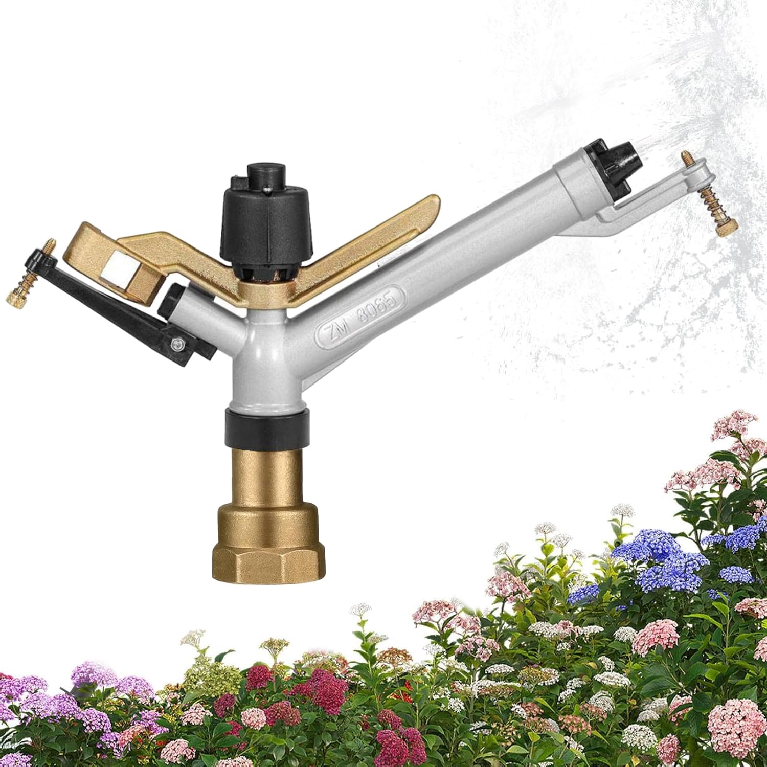 Photo 1 of Long Range Sprinkler, 1.5" Lawn Sprinklers, Sprinklers for Yard Large Area Irrigation Watering Spray Gun, Agriculture Farm Irrigation Impact Sprinkler