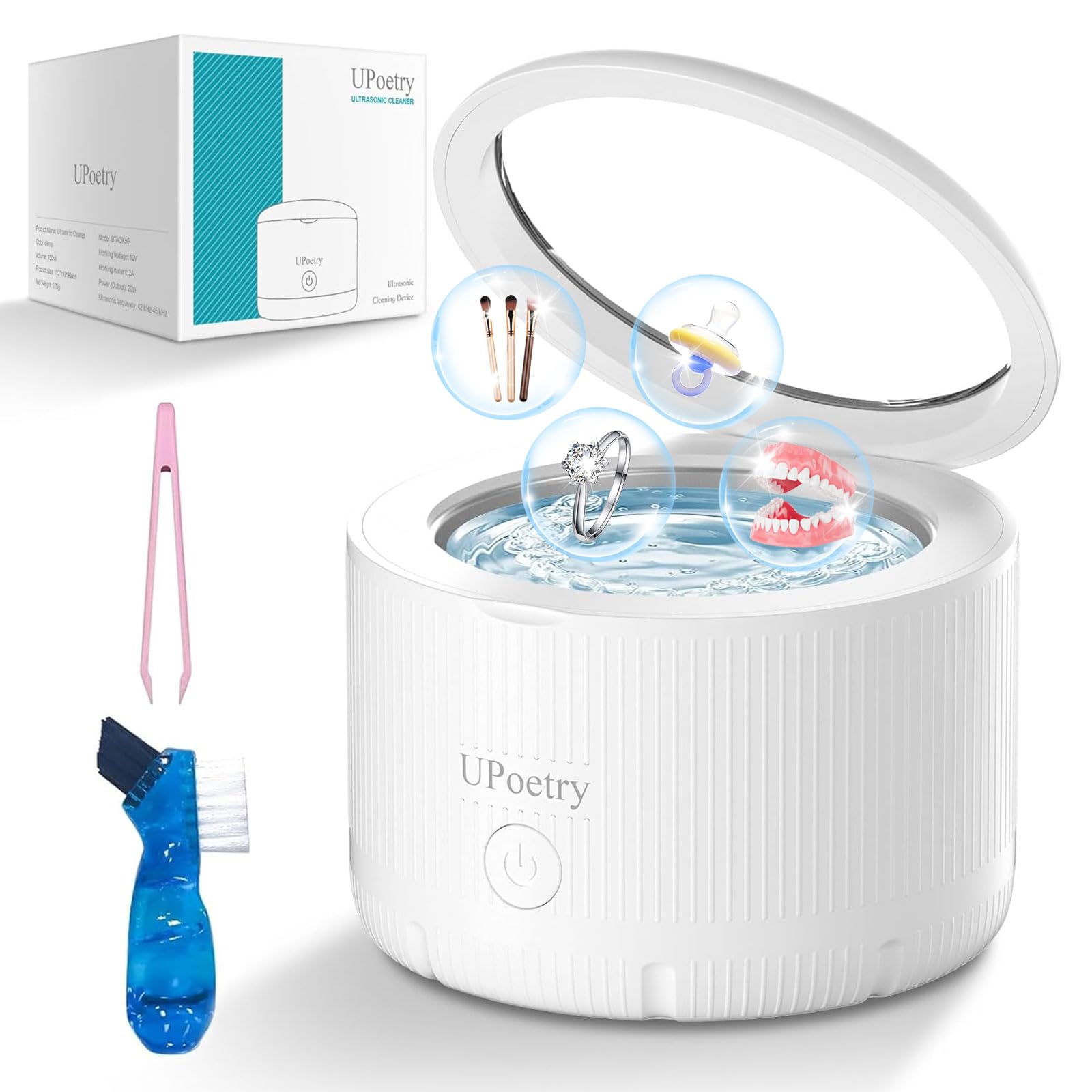 Photo 1 of Retainer Cleaner Machine - Ultrasonic Retainer Cleaner, Dental Cleaning Pod for Braces, Dentures, Pacifiers, Mouth Guards, Jewelry & Toothbrush Heads, 150ml Portable Cleaning Machine