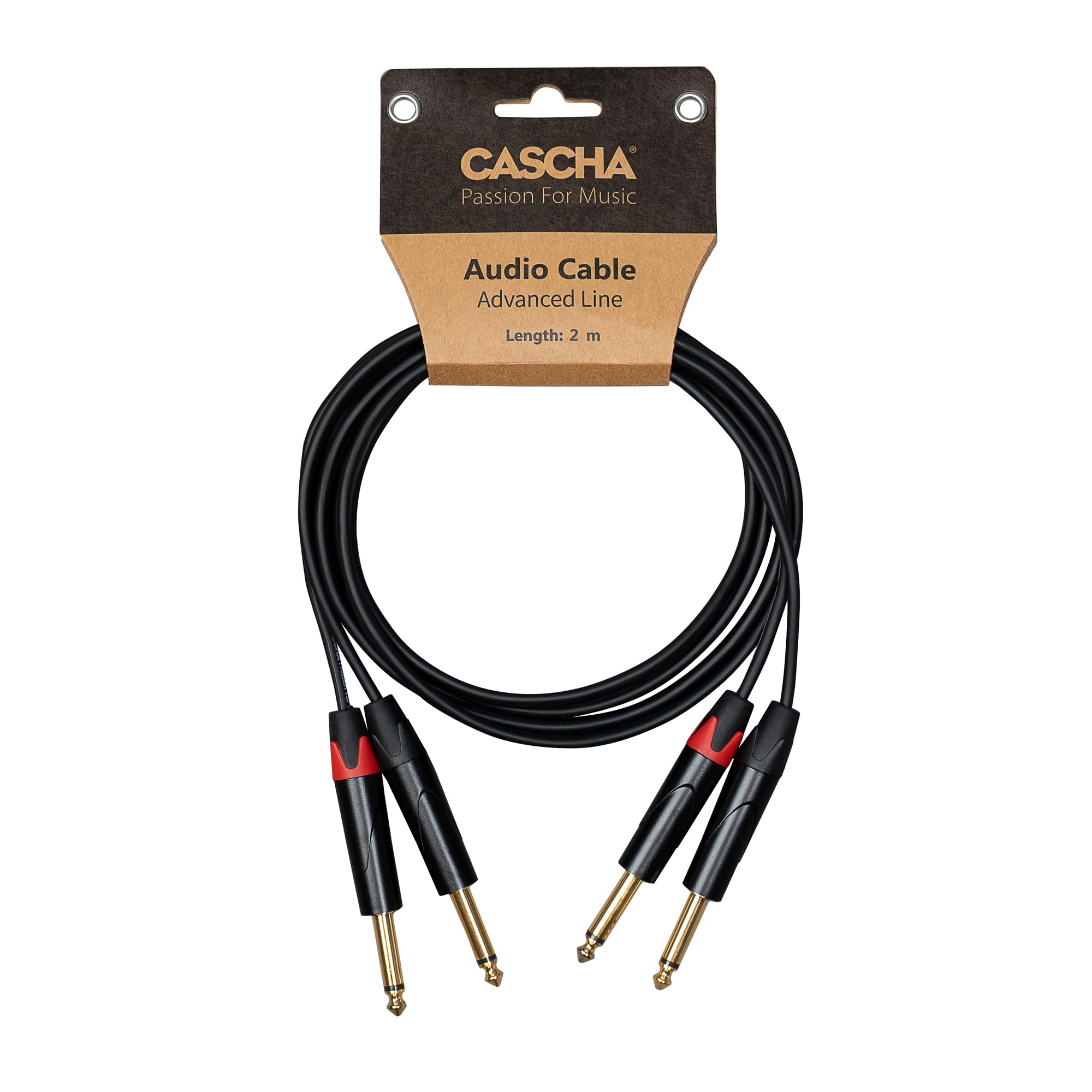 CASCHA Advanced Line Audio Cable Jack (2M) to Jack (2M), 2 m