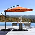 HOMSHADE 10ft Offset Patio Umbrella with Base Included, Cantilever Offset Hanging Patio Outdoor Market Umbrella UPF50+ UV Protection with Easy Tilt and Crank for Pool Deck and Garden