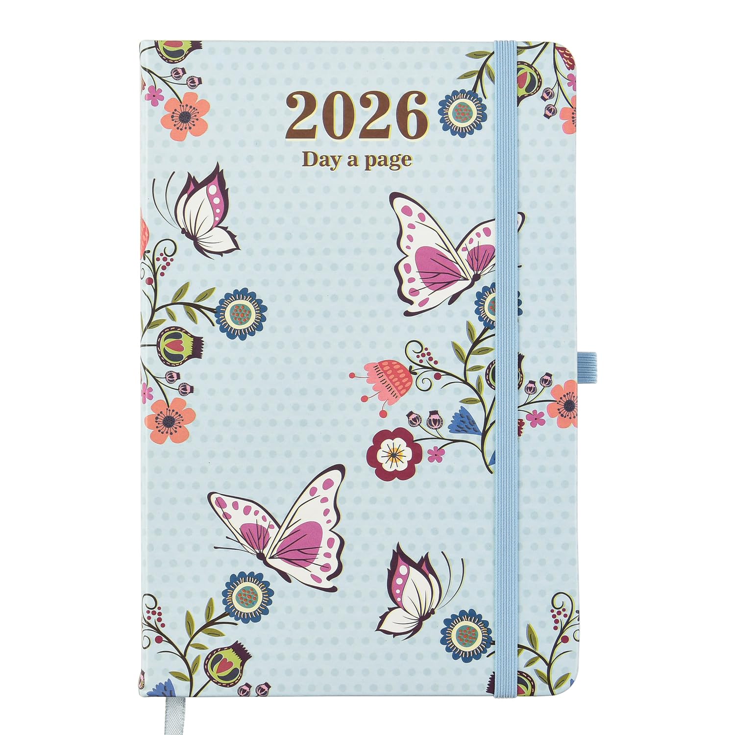 Diary 2026 Day a Page A5 Personal Organizer Diary Soft Padded Cover with Full Page of Saturday & Sunday by Arpan (Light Blue)