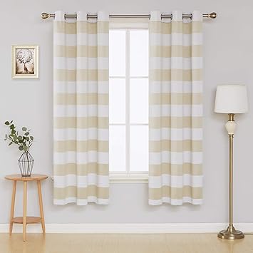 Amazon Com Deconovo Room Darkening Striped Curtains Energy Saving