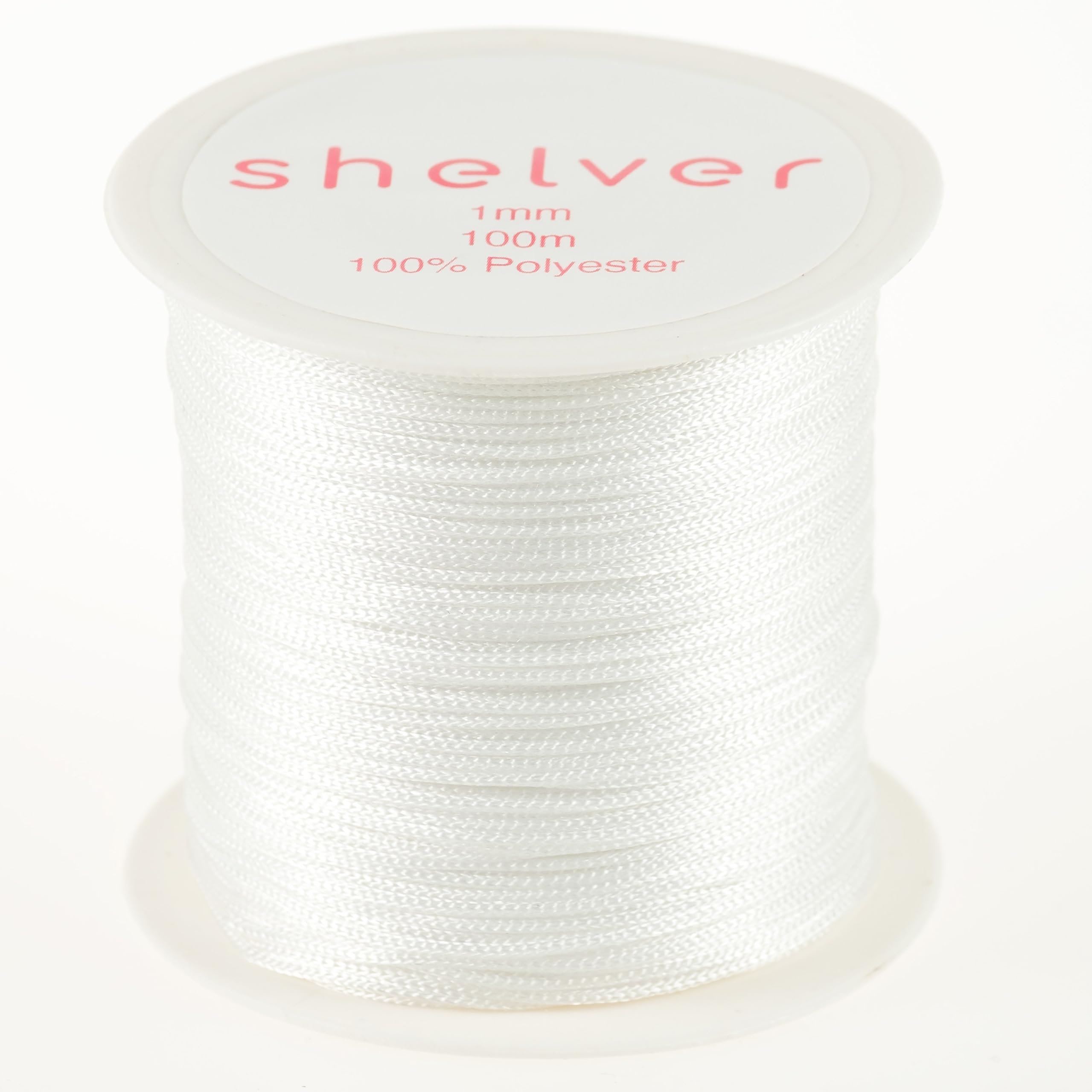 1mm White String x 100m, Nylon Cord, Available in 26 Colours, Bracelet Making, Other Crafts (WHITE)
