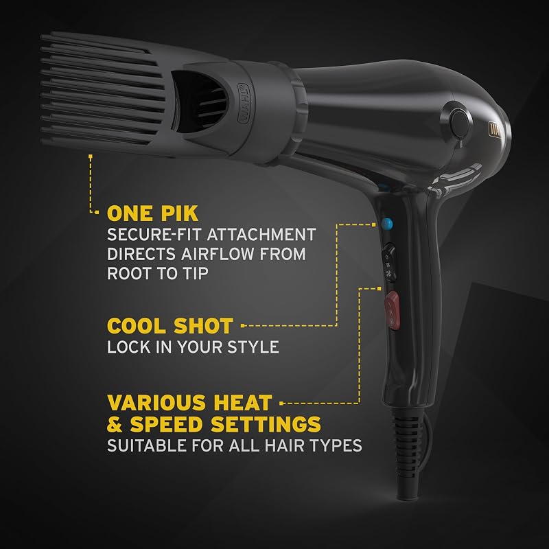 Powerpik 5000 Asciugacapelli con accessorio pik per acconciature afro