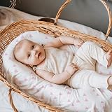 Soarwg Kids Moses Basket Sheet and Pram Fitted Cover Pink Heart Oval view 2