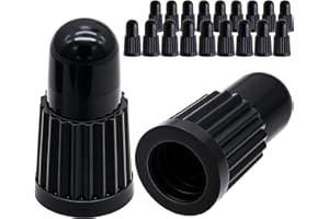 MEAJOO Black Presta Valve Caps (20 Pack) – Dust & Air Stem Covers for MTB, Road Bike, Bicycle – Fits French Valves, Lightweight Plastic Tubeless Tire Valve Caps