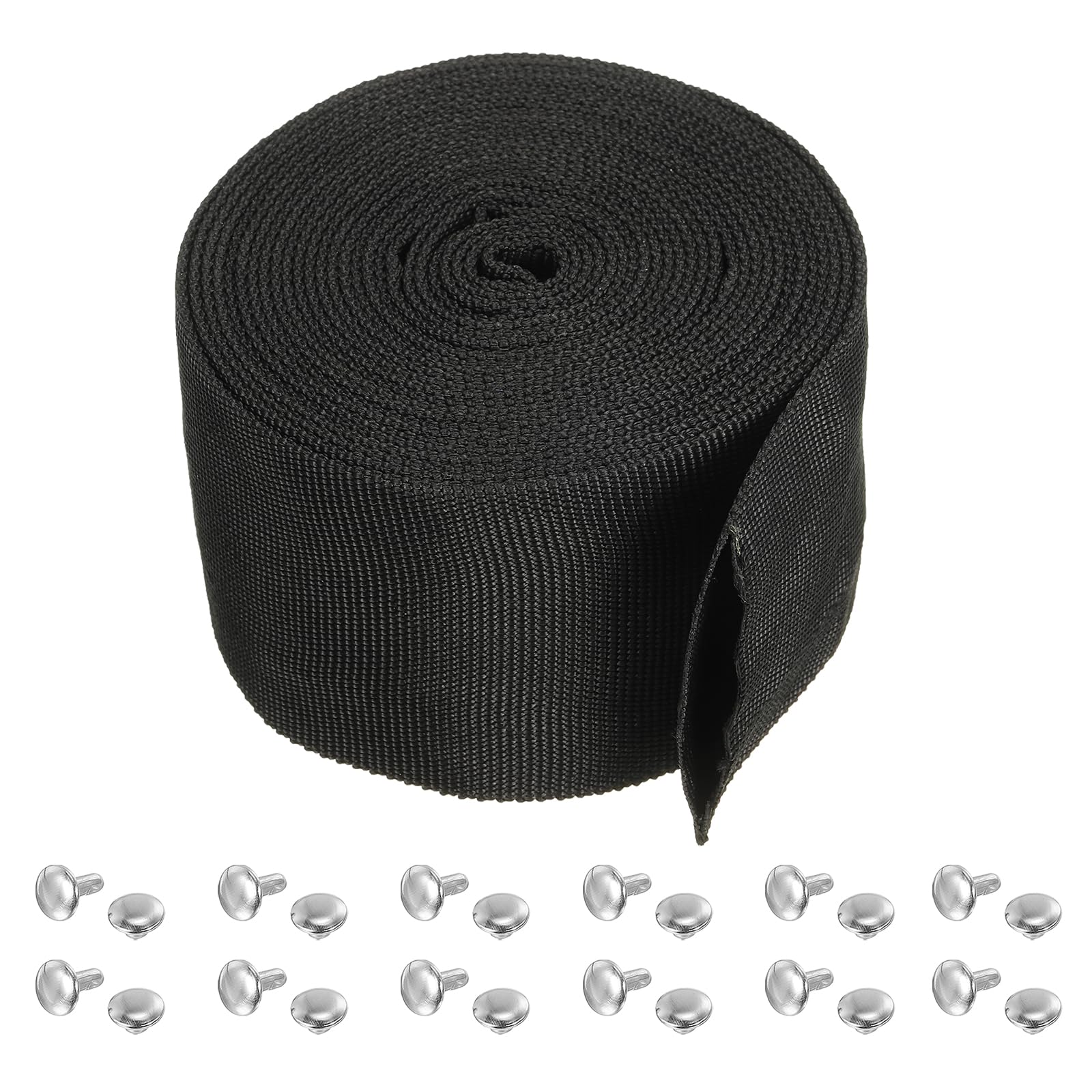 PATIKIL 2" 20FT Protective Hose Sleeve with Snap Fastener, Polyester Fiber Cable Cover Sheath Protection for Welding Tig Torch Hydraulic Hose, Black