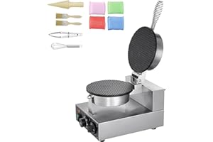 Uargd Electric Ice Cream Cone Maker, 1230W Commercial Waffle Cone Machine, Non-Stick Stainless Steel Egg Roll Mold, Adjustabl