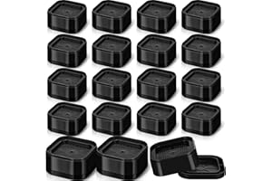 Ecally 16 Pack Furniture Risers Adjustable Bed Risers Desk Leg Risers 1.38" Stackable Heavy Duty Bed Lifts Risers Square Bed Raising Blocks for Mattress Table Leg Desk Chair Couch Sofa Dorm (Black)