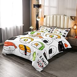 Erosebridal Kawaii Sushi Pattern Comforter Set