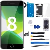 CYKJGS for iPhone 8 SE 2nd Generation Screen Replacement with Home Button | 3D Touch LCD Display Digitizer Black 4.7" Full Assembly for SE 2020 with Front Camera Speaker Tools Kit A1863 A1905 A1906
