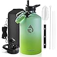 RAYMYLO One Gallon Water Bottle Insulated, Triple Walled Vacuum Stainless Steel (Cold for 48 Hrs), Leak Proof & Non-BPA, Large Water Flask Jug with Paracord Handle & Straw Spout Lids