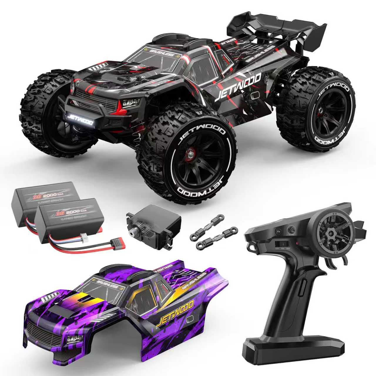 Photo 1 of JETWOOD 1/14 50mph Electric Brushless RC Car for Adults, JC14EP V3 All Terrain Super Fast Remote Control Car, Offroad RTR Hobby RC Trucks, Waterproof 3S High Speed, Metal Gear Servo (Upgraded Version)