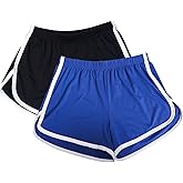 Cameway 2 Pack Women Cotton Running Athletic Shorts Gym Yoga Summer Active Dance Shorts Pants