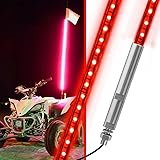 UTVJATV 4FT LED Whip Red Lights Waterproof Flag