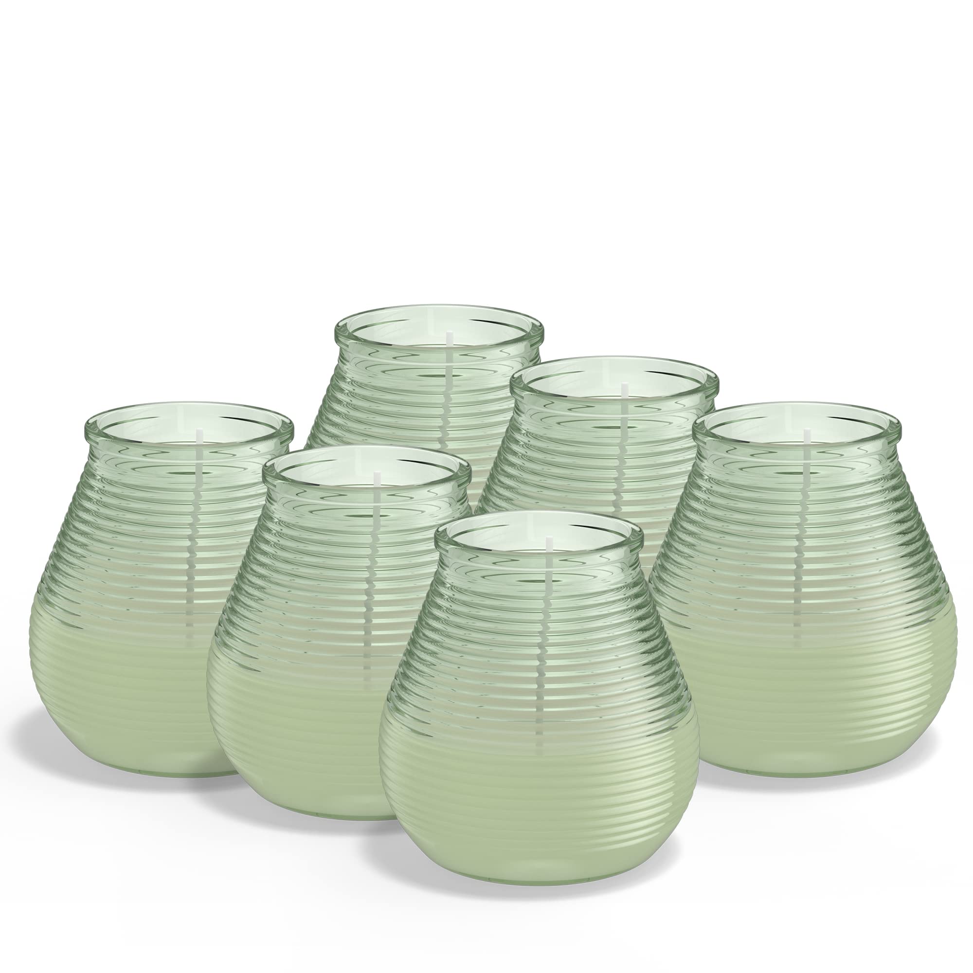 Bolsius Outdoor Candle - Patio Light - Citronella - Green - Pack of 6 - Long Burning Time of 40 Hours - Outdoor Candle - Exterior Decoration - Natural Extracts - Vegan Wax - No Palm Oil